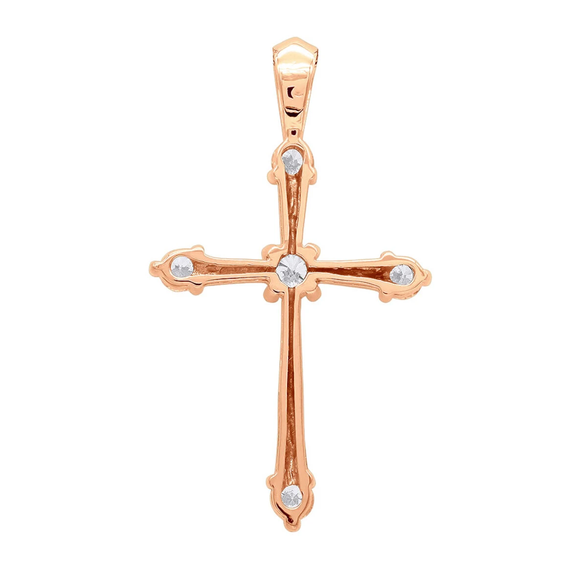 14K White Gold Round Diamond Cross Pendant 0.73ct 8 14K White Gold Round Diamond Cross Pendant 0.73ct - Image 6