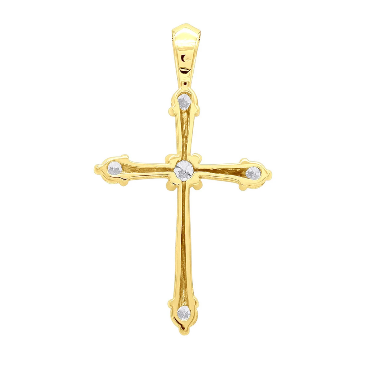14K White Gold Round Diamond Cross Pendant 0.73ct 7 14K White Gold Round Diamond Cross Pendant 0.73ct - Image 5