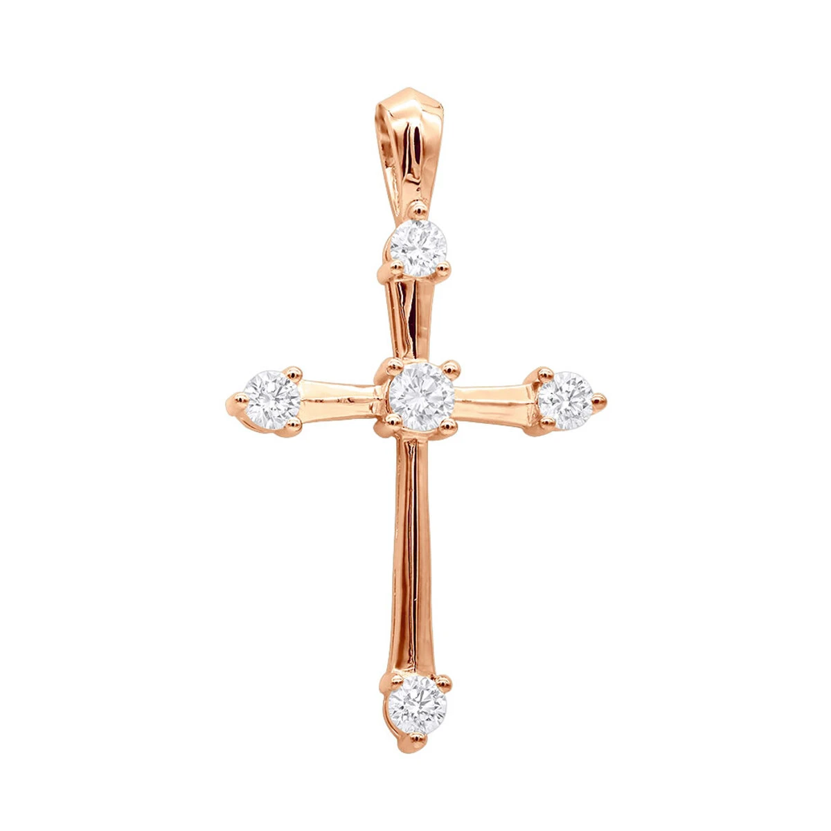 14K White Gold Round Diamond Cross Pendant 0.73ct 5 14K White Gold Round Diamond Cross Pendant 0.73ct - Image 3