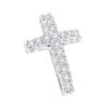 14K White Gold Round Diamond Cross Pendant 1.2ct