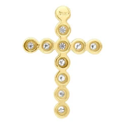 14K Yellow Gold Round Diamond Cross Pendant 1.32ct 24mm -Its Hot Jewelry Shop 14k gold round diamond cross pendant 132ct p 26520 backye