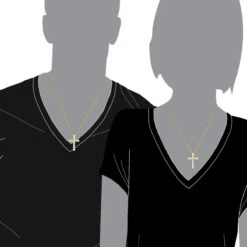 14K Yellow Gold Round Diamond Cross Pendant 1.32ct 24mm -Its Hot Jewelry Shop 14k gold round diamond cross pendant 132ct p 26520 bodye