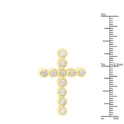 14K Yellow Gold Round Diamond Cross Pendant 1.32ct 24mm -Its Hot Jewelry Shop 14k gold round diamond cross pendant 132ct p 26520 rulerye
