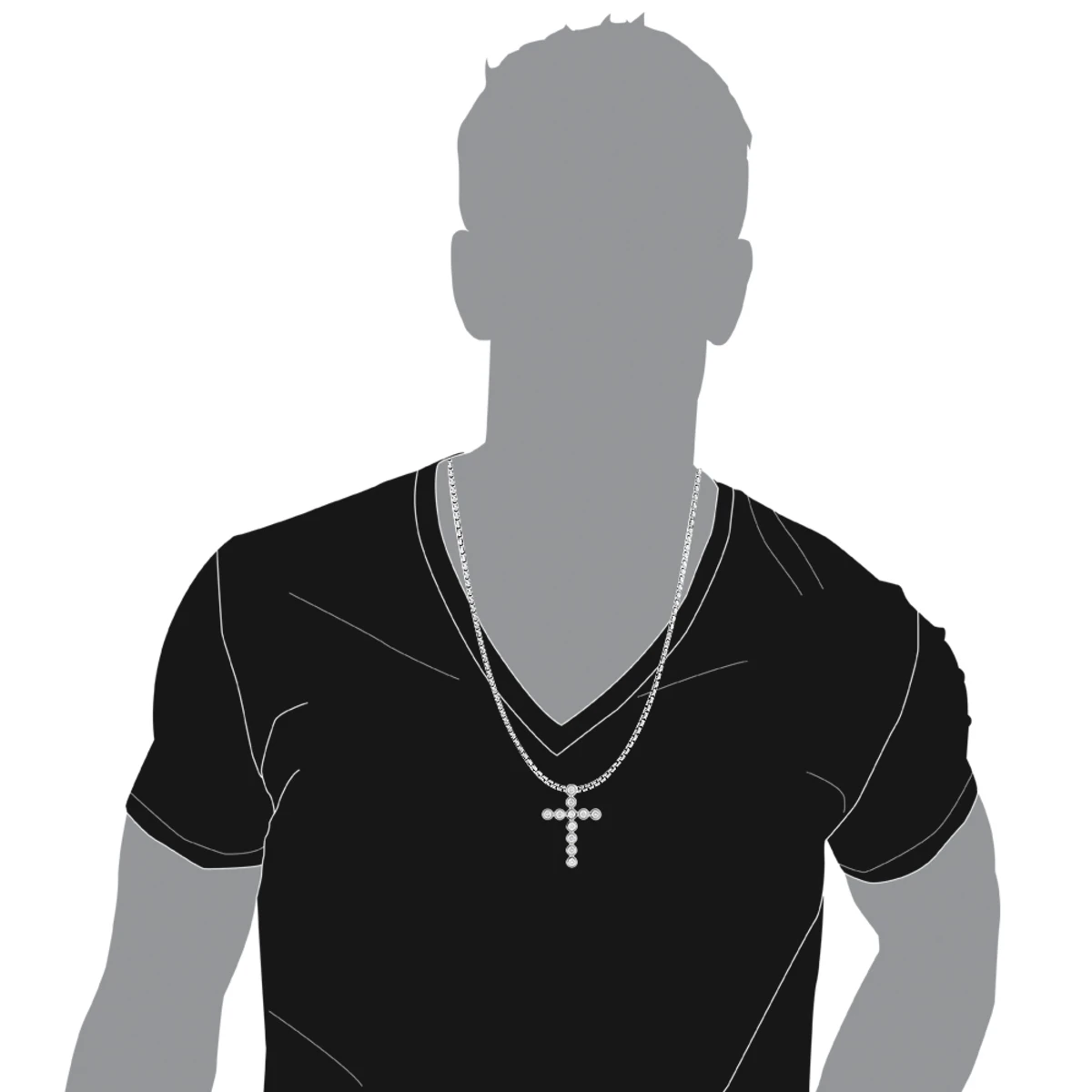 Large 14K Yellow Gold Round Diamond Cross Pendant For Men 2.75ct 7 Large 14K Yellow Gold Round Diamond Cross Pendant For Men 2.75ct - Image 5