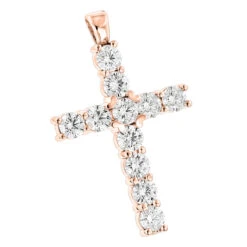 14K Yellow Gold Round Diamond Cross Pendant 4.40ct -Its Hot Jewelry Shop 14k gold round diamond cross pendant 440ct p 26503 ro