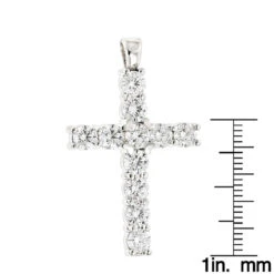 14K Yellow Gold Round Diamond Cross Pendant 4.40ct -Its Hot Jewelry Shop 14k gold round diamond cross pendant 440ct p 26503 rulerwh