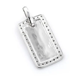 Customizable 14K White Gold Round Diamond Dog Tag Pendant 0.8 Ct -Its Hot Jewelry Shop 14k gold round diamond dog tag pendant 110ct p 6991 backwh