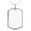14K White Gold Round Diamond Dog Tag Pendant 1.55ct -Its Hot Jewelry Shop 14k gold round diamond dog tag pendant 155ct p 27289 white 20220426