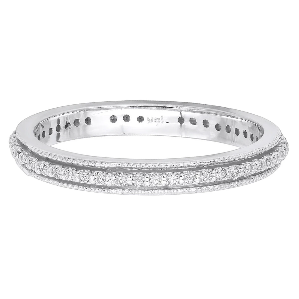 Thin 14K White Gold Round Diamond Eternity Band 0.38ct 6 Thin 14K White Gold Round Diamond Eternity Band 0.38ct - Image 4
