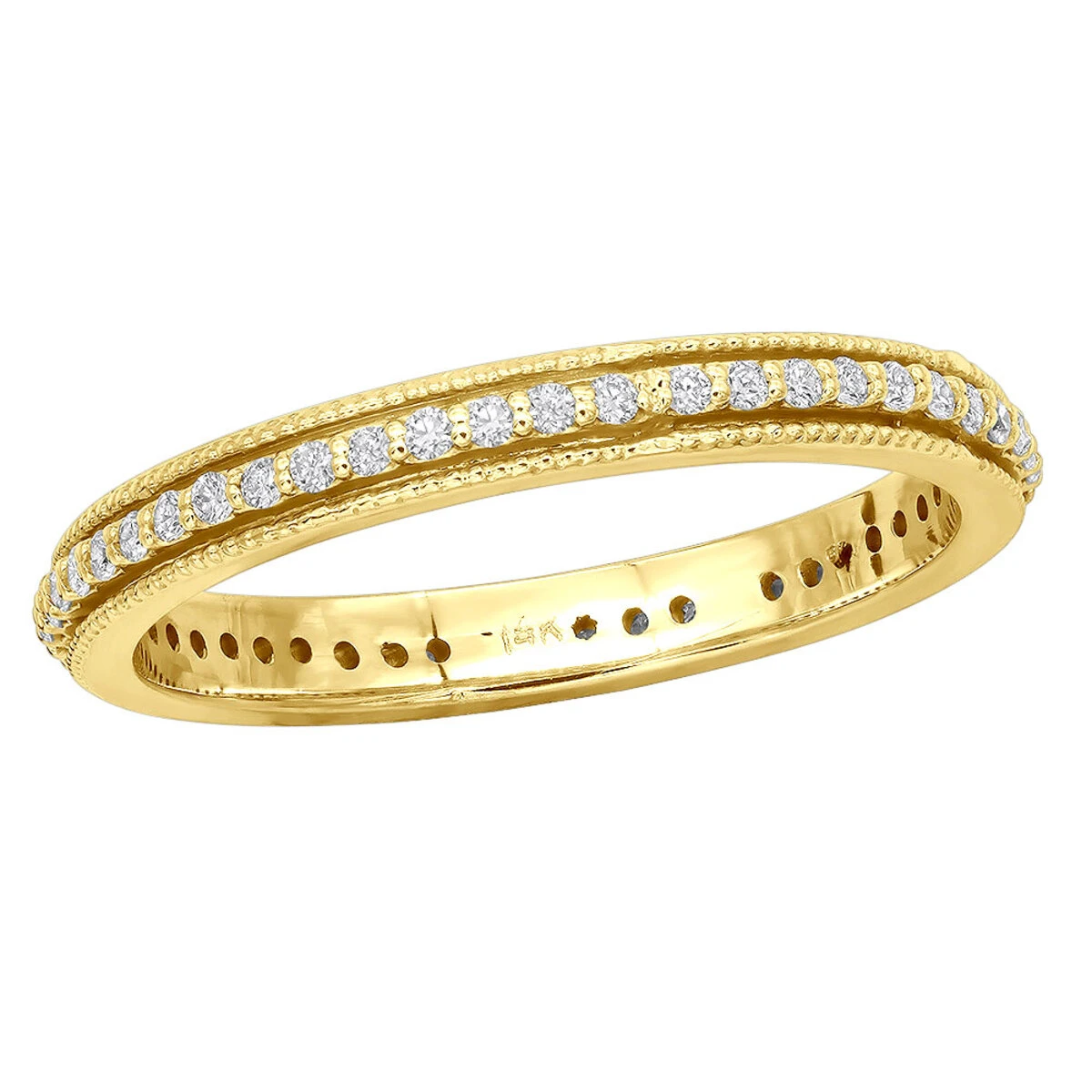 Thin 14K White Gold Round Diamond Eternity Band 0.38ct 4 Thin 14K White Gold Round Diamond Eternity Band 0.38ct - Image 2