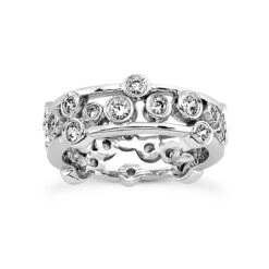 14K White Gold Round Diamond Eternity Band 0.91ct 6mm