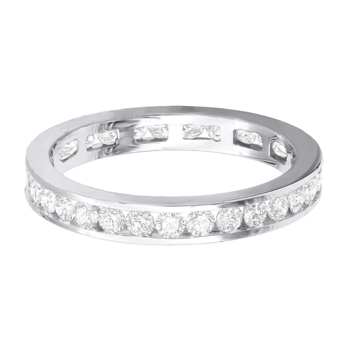 14K White Gold Round Diamond Eternity Band 1.20ct 4mm 6 14K White Gold Round Diamond Eternity Band 1.20ct 4mm - Image 4