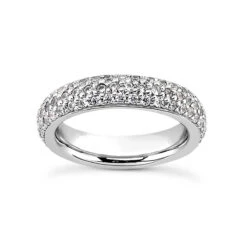 Thin 14K White Gold Round Diamond Eternity Band 1.20ct 4mm