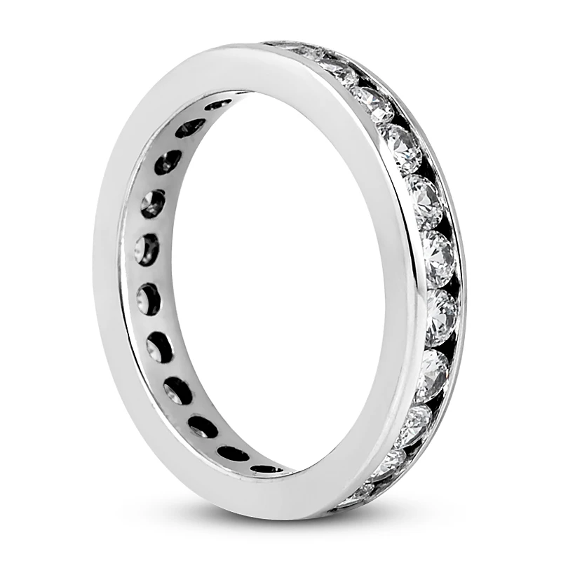 Thin 14K White Gold Round Diamond Eternity Band 1.25ct 6 Thin 14K White Gold Round Diamond Eternity Band 1.25ct - Image 4