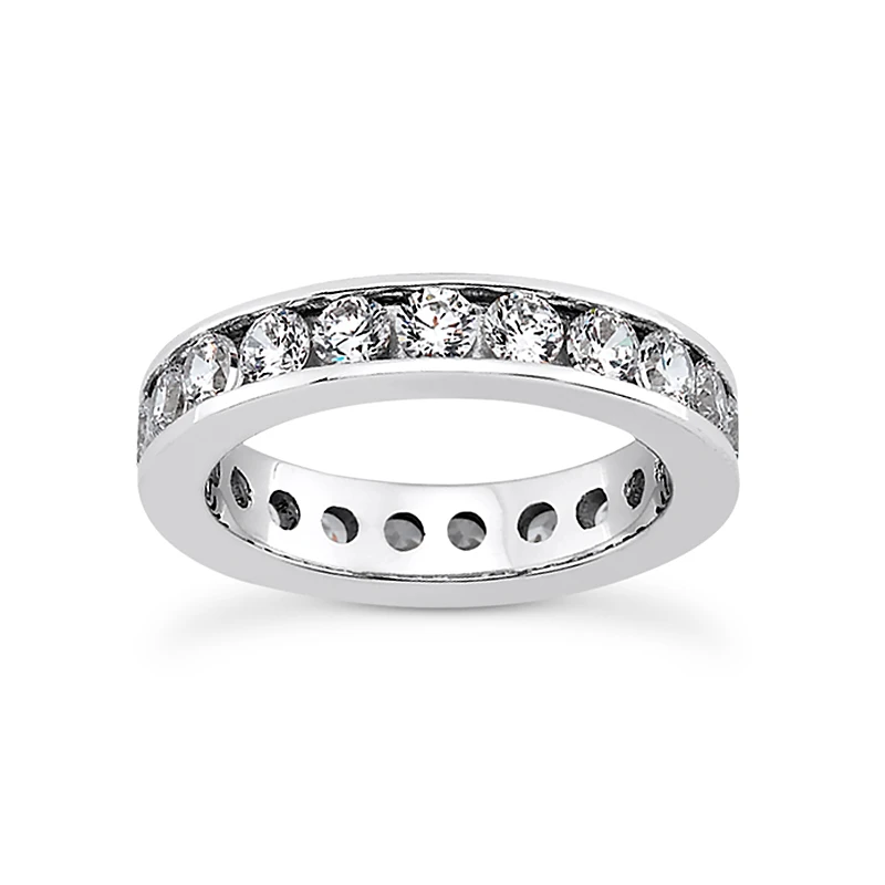 Thin 14K White Gold Round Diamond Eternity Band 1.25ct 3 Thin 14K White Gold Round Diamond Eternity Band 1.25ct