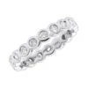 14K White Gold Round Diamond Eternity Band Bezel Set Diamonds 1.60ct