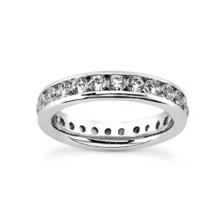 14K White Gold Round Diamond Eternity Band 2.20ct