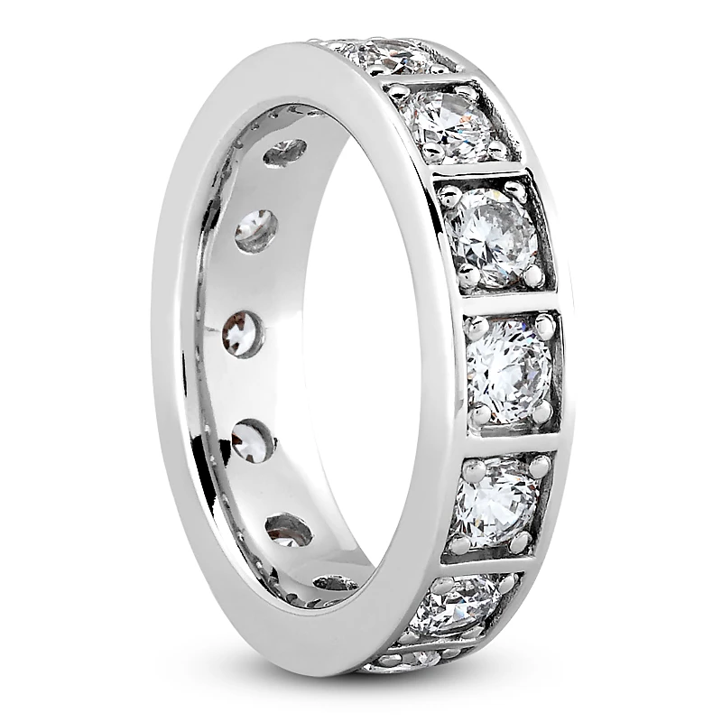 14K White Gold Round Diamond Eternity Band 2.60ct 6 14K White Gold Round Diamond Eternity Band 2.60ct - Image 4