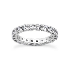 14K White Gold Round Diamond Eternity Band 4.50ct