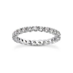 14K White Gold Round Diamonds Eternity Band 4.55ct