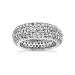 14K White Gold Round Diamond Eternity Band 4.68ct