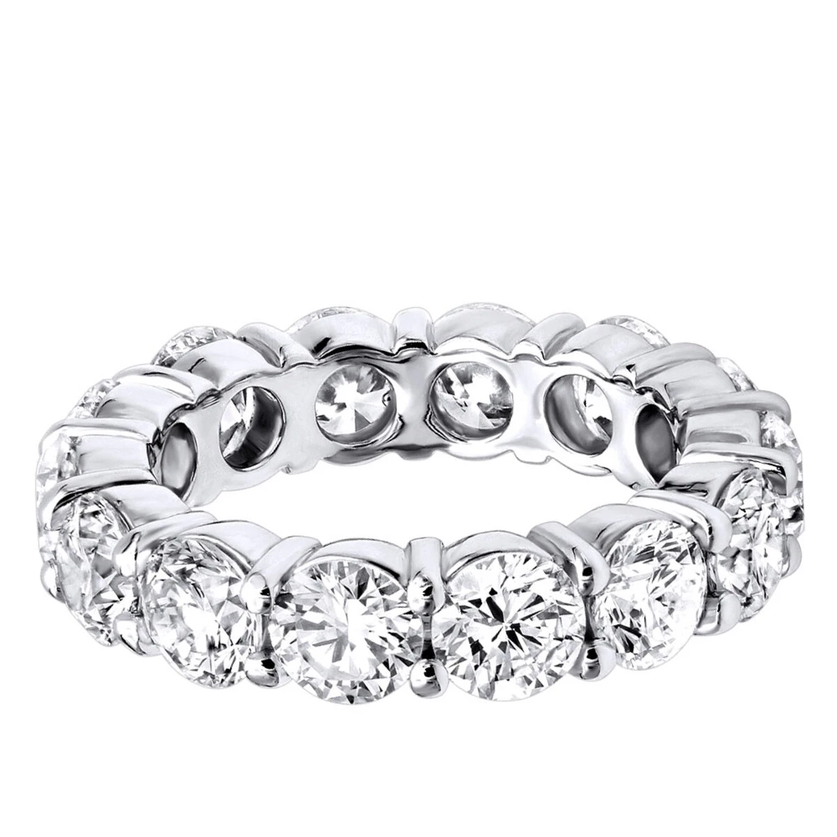 14K White Gold Round Diamond Eternity Band 5.85ct 6 14K White Gold Round Diamond Eternity Band 5.85ct - Image 4