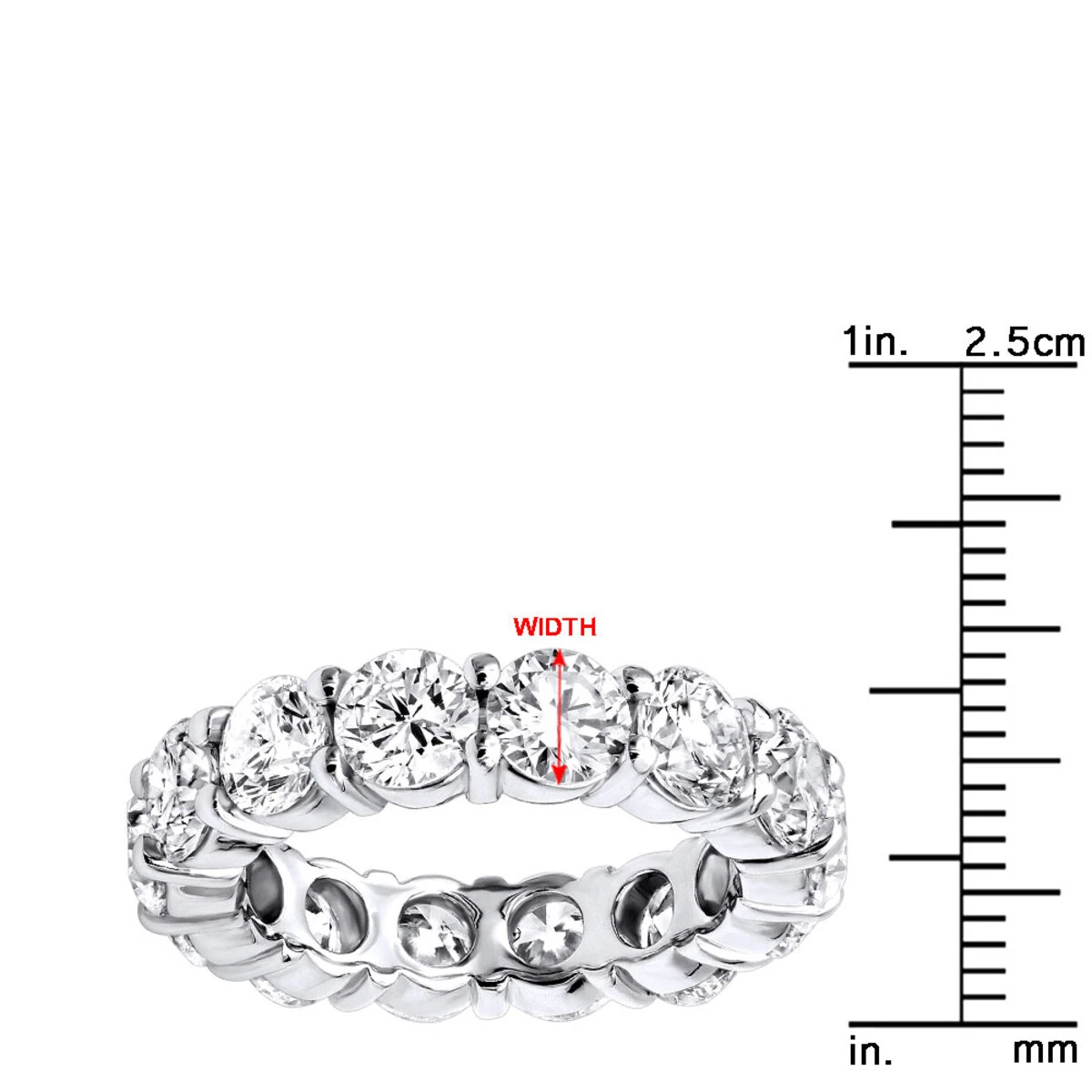 14K White Gold Round Diamond Eternity Band 5.85ct 12 14K White Gold Round Diamond Eternity Band 5.85ct - Image 10