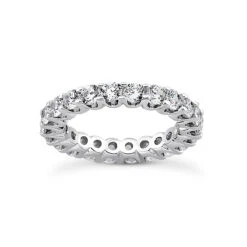 14K White Gold Round Diamond Eternity Band 6.75ct