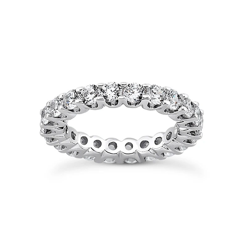 14K White Gold Round Diamond Eternity Band 6.75ct 3 14K White Gold Round Diamond Eternity Band 6.75ct