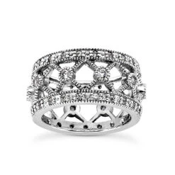 14K White Gold Round Diamond Eternity Ring 0.67ct