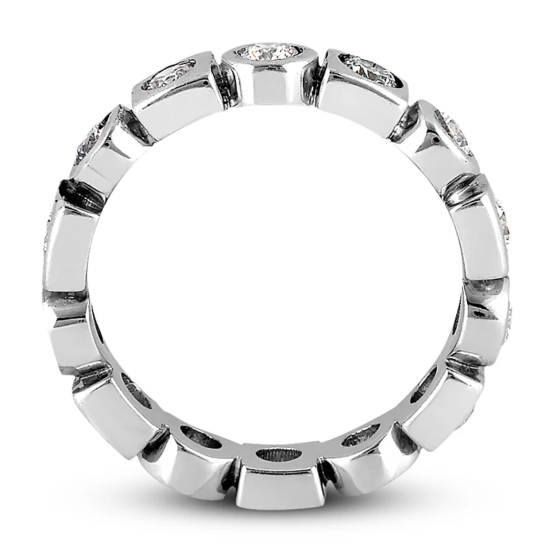 14K White Gold Round Diamond Eternity Ring 0.84ct 11 14K White Gold Round Diamond Eternity Ring 0.84ct - Image 9