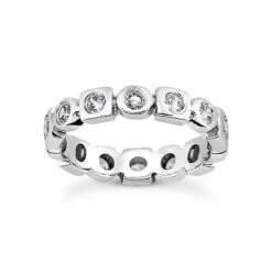 14K White Gold Round Diamond Eternity Ring 0.84ct