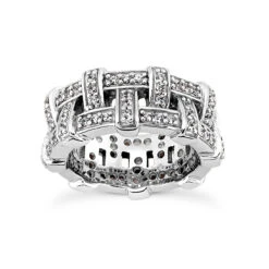 14K White Gold Round Diamond Eternity Ring 0.96ct