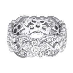 14K White Gold Round Diamond Eternity Ring 1.23ct -Its Hot Jewelry Shop 14k gold round diamond eternity ring 123ct p 24892 backwh