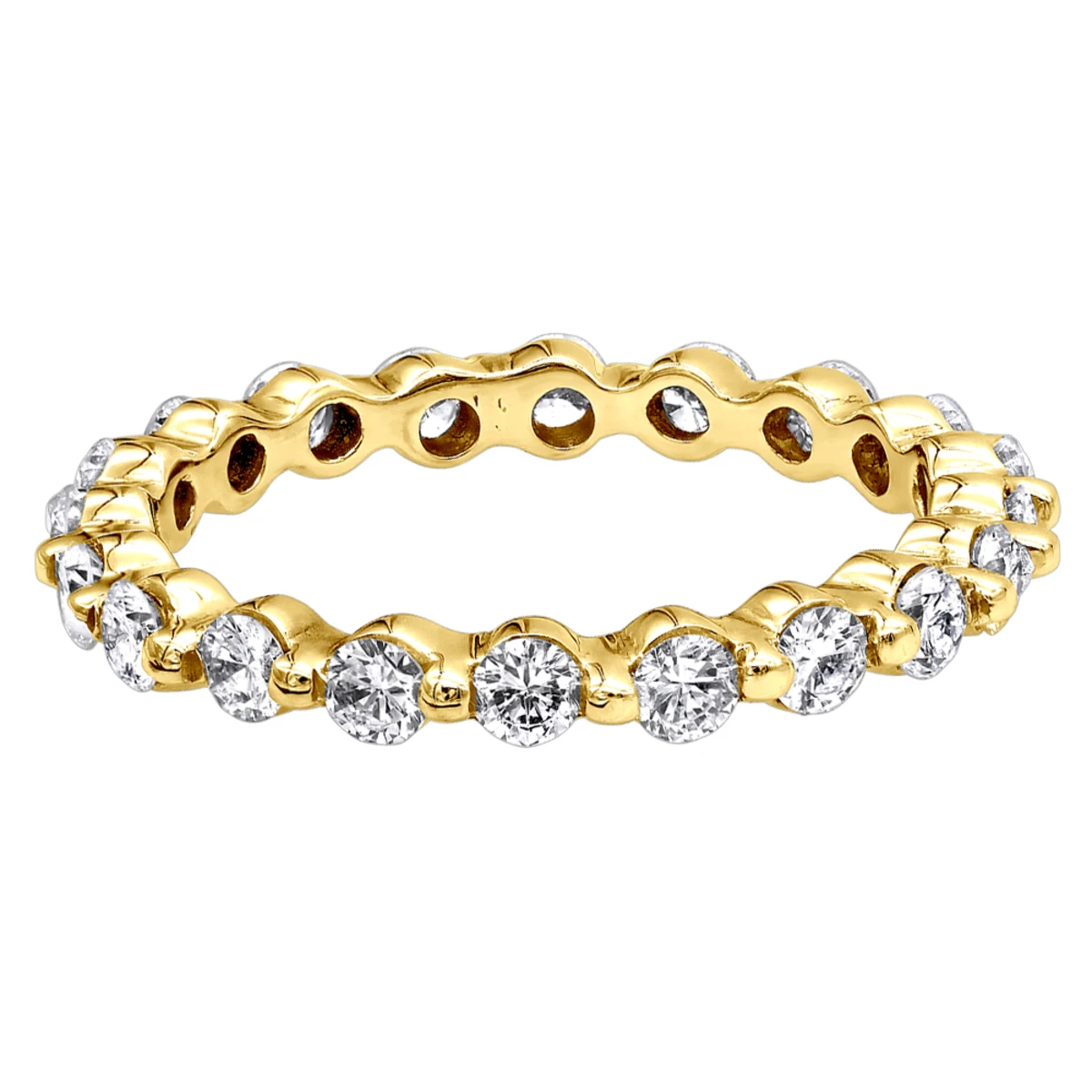 Thin 14K White Gold Round Diamond Eternity Ring 1.33ct 7 Thin 14K White Gold Round Diamond Eternity Ring 1.33ct - Image 5