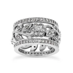 14K White Gold Round Diamond Eternity Ring 1.52ct