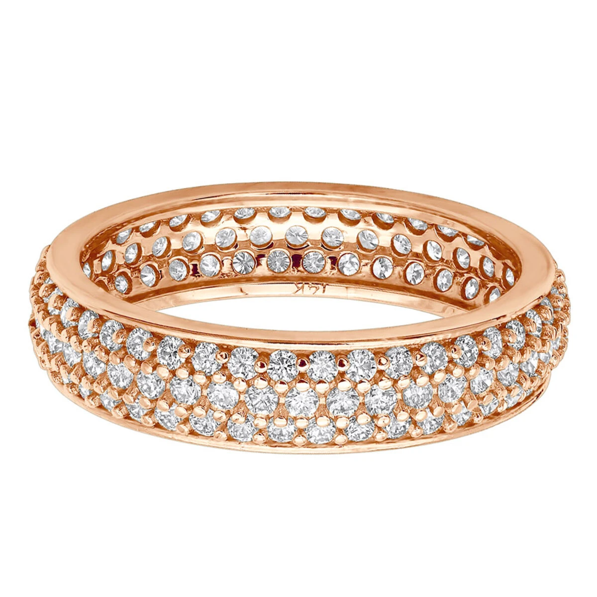 14K White Gold Round Diamond Eternity Ring 1.57ct 8 14K White Gold Round Diamond Eternity Ring 1.57ct - Image 6