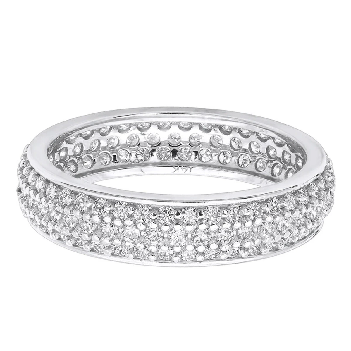 14K White Gold Round Diamond Eternity Ring 1.57ct 6 14K White Gold Round Diamond Eternity Ring 1.57ct - Image 4