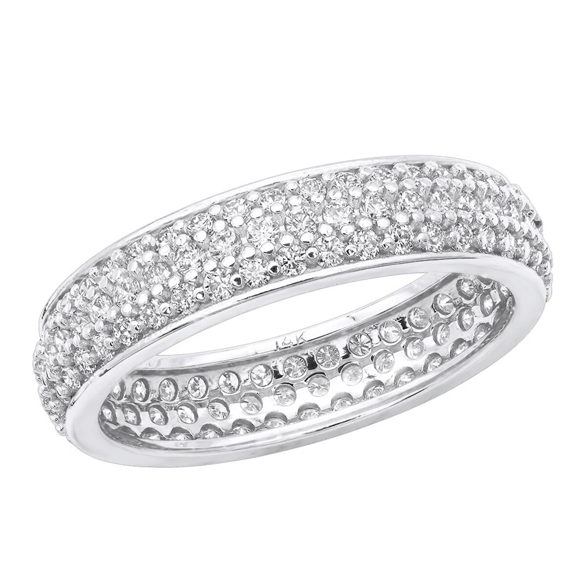 14K White Gold Round Diamond Eternity Ring 1.57ct 3 14K White Gold Round Diamond Eternity Ring 1.57ct