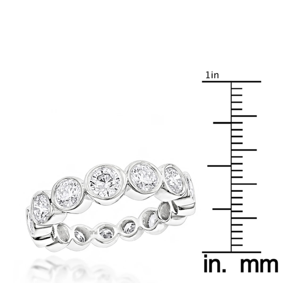 14K White Gold Round Diamond Eternity Ring 2.09ct 7 14K White Gold Round Diamond Eternity Ring 2.09ct - Image 5