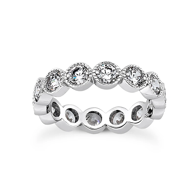 14K White Gold Round Diamond Eternity Ring 2.10ct 3 14K White Gold Round Diamond Eternity Ring 2.10ct