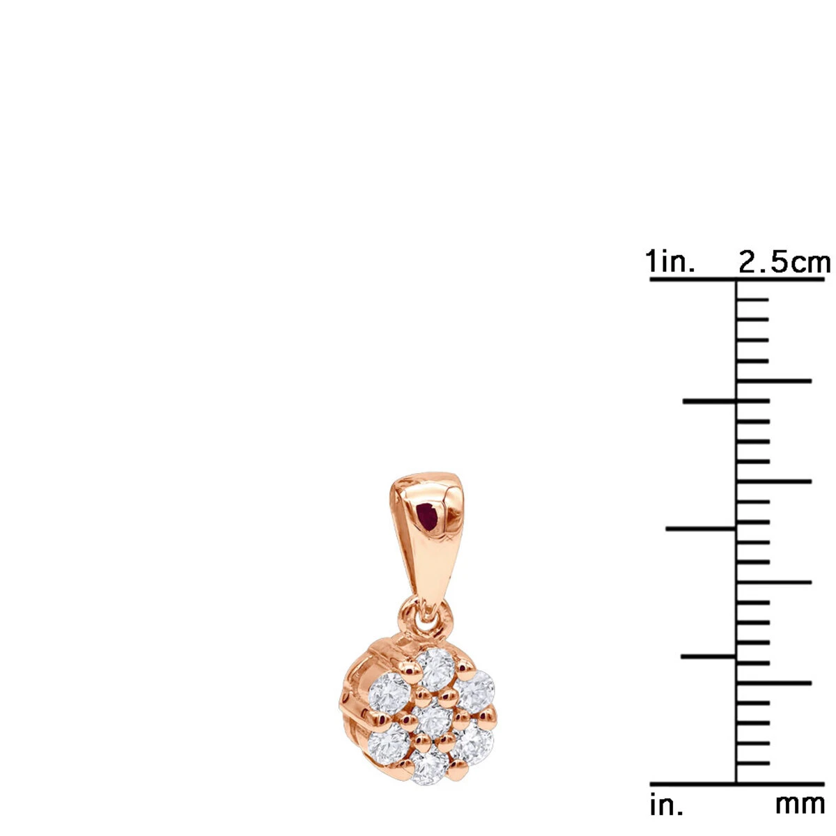 14K Rose Gold Round Diamond Flower Pendant For Women 0.25ct 10 14K Rose Gold Round Diamond Flower Pendant For Women 0.25ct - Image 8