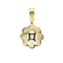 14K Yellow Gold Round Diamond Flower Pendant For Women 9 Stones 0.34ct 11 14K Yellow Gold Round Diamond Flower Pendant For Women 9 Stones 0.34ct -Its Hot Jewelry Shop 14k gold round diamond flower pendant 034ct p 27284 backye