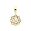 14K Yellow Gold Round Diamond Flower Pendant For Women 9 Stones 0.34ct