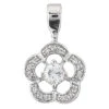 14K White Gold Round Diamond Flower Pendant 0.50ct 13mm -Its Hot Jewelry Shop 14k gold round diamond flower pendant 050ct p 27381 white 20220426