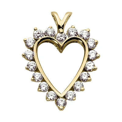 14K White Gold Round Diamond Heart Necklace 1.44ct 4 14K White Gold Round Diamond Heart Necklace 1.44ct - Image 2