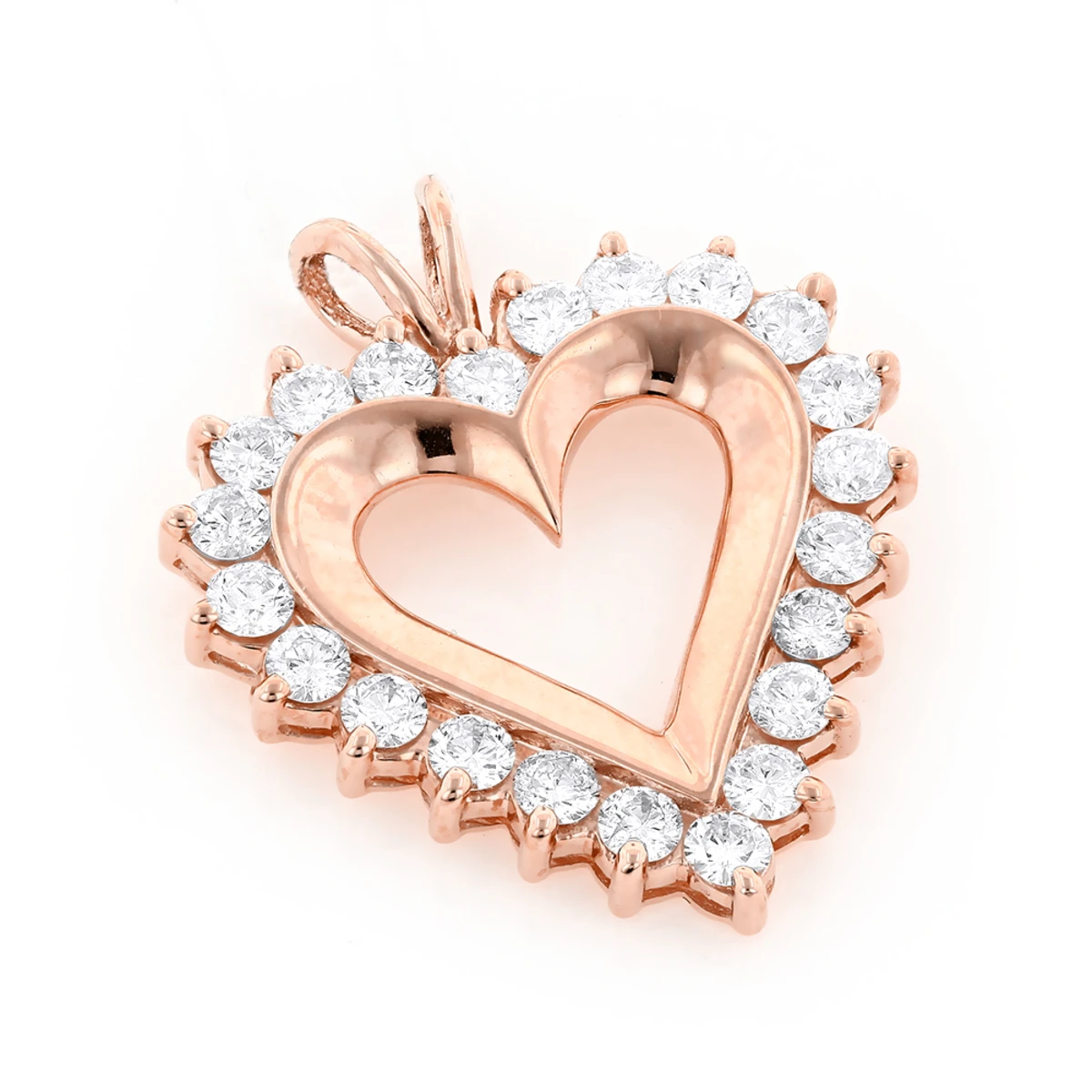 14K Yellow Gold Round Diamond Heart Necklace 2.64ct 5 14K Yellow Gold Round Diamond Heart Necklace 2.64ct - Image 3