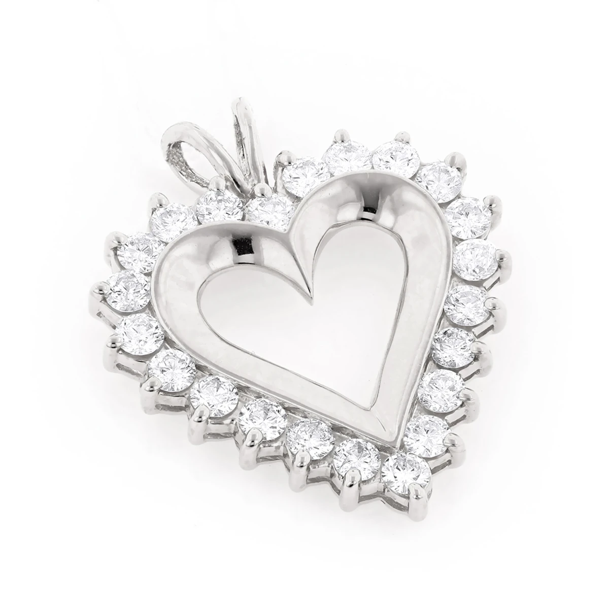 14K Yellow Gold Round Diamond Heart Necklace 2.64ct 4 14K Yellow Gold Round Diamond Heart Necklace 2.64ct - Image 2