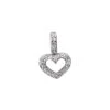 14K White Gold Small Round Diamonds Heart Pendant 0.22ct