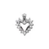 Small 14K White Gold Round Diamond Heart Pendant 0.24ct